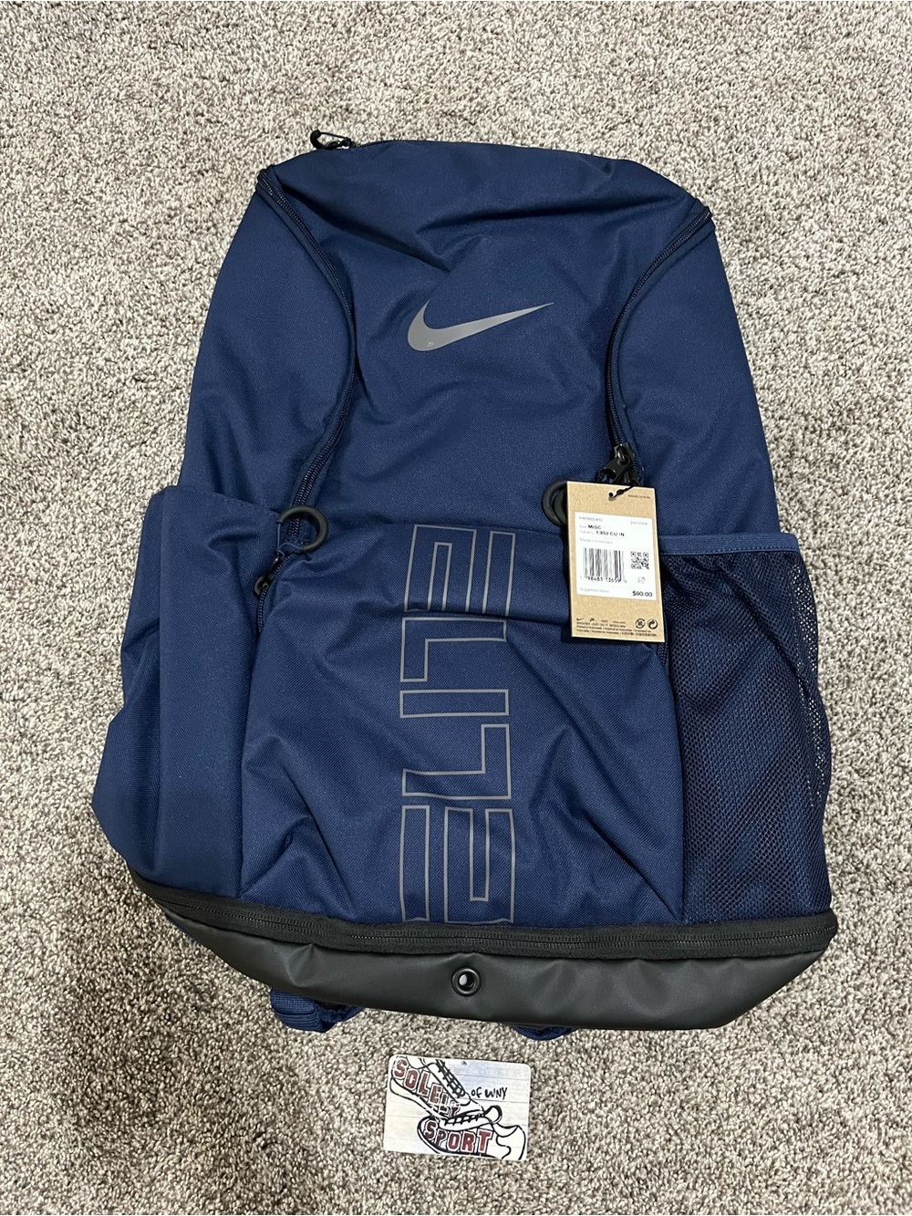 New Authentic Nike Varsity Elite Hoops Backpack Navy Blue Basketball Bag
